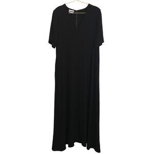 Co Essentials Black V-Neck Short Sleeve Maxi Shift Dress S